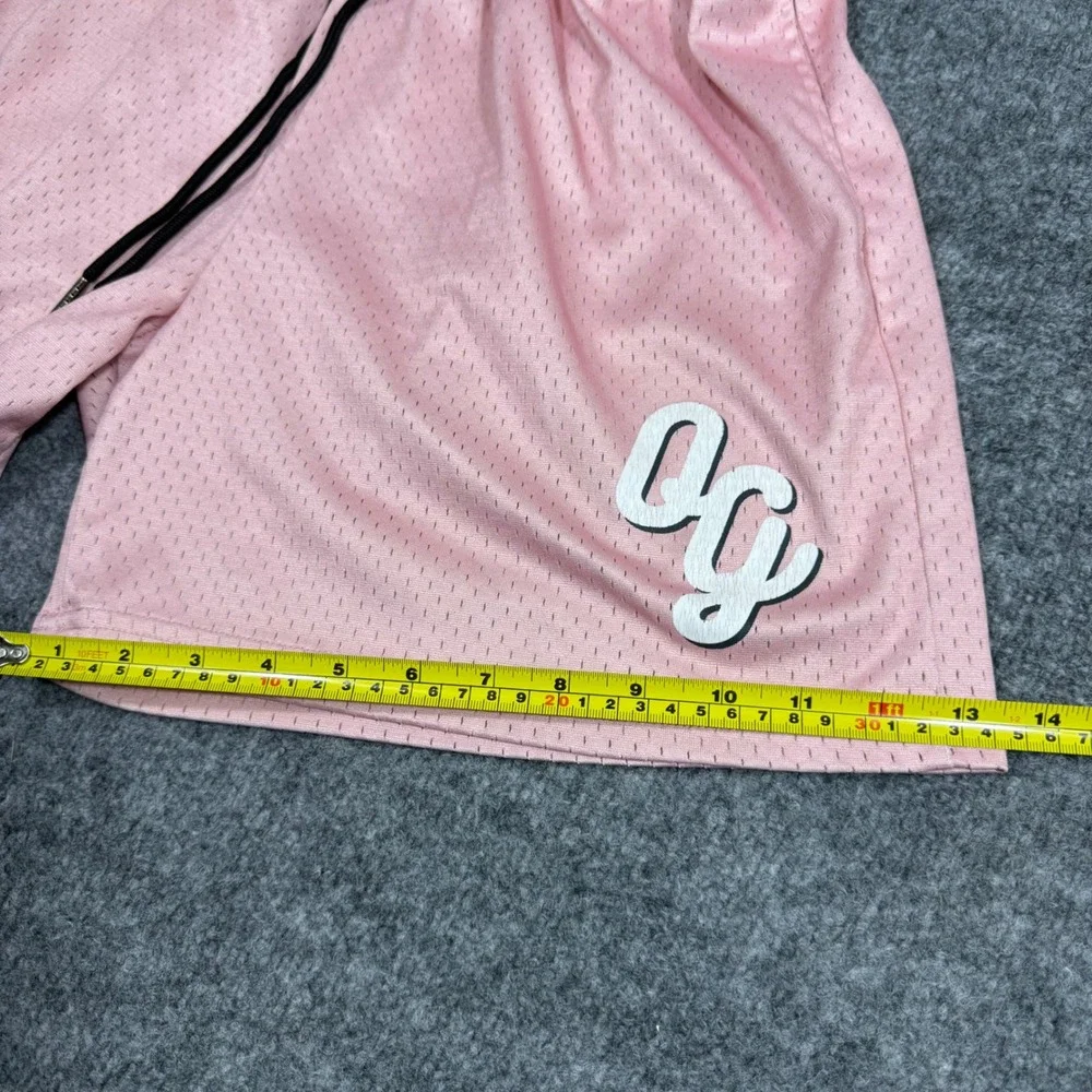 Original Grail OG Mesh Basketball Shorts Pink Mens Large Made in Hawaii OG Logo